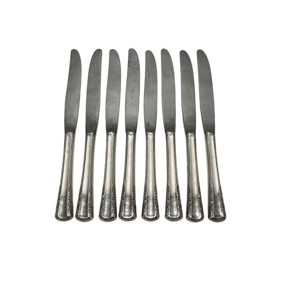 Vintage Holmes & Edwards May Queen Silver Plate Dinner Knives Set of 8 - Picture 5 of 5